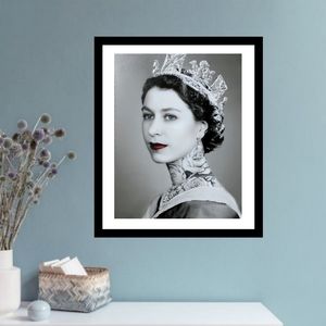 Elizabeth Regina - The Tattooed Queen Handmade Framed Matted 11x14 Wall Art